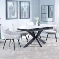 Click to view product details and reviews for Bari Extending Dining Set 4 6 Seater 140cm 180cm White Ceramic Ace Swivel Dining Chair Beige Fabric. Click to view product details and reviews for Bari Extending Dining Set 4 6 Seater 140cm 180cm White Ceramic Ace Swivel Dining Chair Beige Fabric.