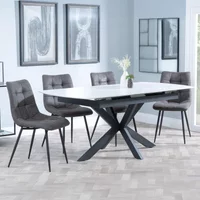 Click to view product details and reviews for Bari Extending Dining Set 4 6 Seater 140cm 180cm White Ceramic Corona Dining Chair Grey Fabric. Click to view product details and reviews for Bari Extending Dining Set 4 6 Seater 140cm 180cm White Ceramic Corona Dining Chair Grey Fabric.