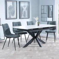 Click to view product details and reviews for Bari Extending Dining Set 4 6 Seater 140cm 180cm White Ceramic Corona Dining Chair Light Grey Fabric. Click to view product details and reviews for Bari Extending Dining Set 4 6 Seater 140cm 180cm White Ceramic Corona Dining Chair Light Grey Fabric.