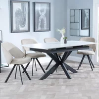 Click to view product details and reviews for Bari Extending Dining Set 4 6 Seater 140cm 180cm White Ceramic Ion Swivel Dining Chair Beige Velvet Fabric. Click to view product details and reviews for Bari Extending Dining Set 4 6 Seater 140cm 180cm White Ceramic Ion Swivel Dining Chair Beige Velvet Fabric.