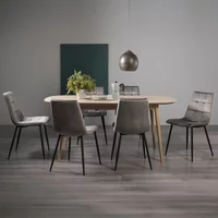 Click to view product details and reviews for Dansk Scandi Oak Extending Dining Table Set 6 8 Seater 175cm 215cm 6 Mondrian Grey Velvet Chairs. Click to view product details and reviews for Dansk Scandi Oak Extending Dining Table Set 6 8 Seater 175cm 215cm 6 Mondrian Grey Velvet Chairs.
