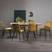 Click to view product details and reviews for Dansk Scandi Oak Extending Dining Table Set 6 8 Seater 175cm 215cm 6 Mondrian Mustard Velvet Chairs. Click to view product details and reviews for Dansk Scandi Oak Extending Dining Table Set 6 8 Seater 175cm 215cm 6 Mondrian Mustard Velvet Chairs.