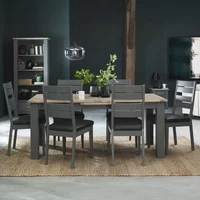 Click to view product details and reviews for Oakham Dark Grey Scandi Oak Extending Dining Table Set 6 8 Seater 180cm 225cm 6 Dark Grey Bonded Leather Chairs. Click to view product details and reviews for Oakham Dark Grey Scandi Oak Extending Dining Table Set 6 8 Seater 180cm 225cm 6 Dark Grey Bonded Leather Chairs.