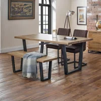 Click to view product details and reviews for Brooklyn Dining Set 6 Seater 180cm 4 Brown Leather Chairs 1 Bench Oak. Click to view product details and reviews for Brooklyn Dining Set 6 Seater 180cm 4 Brown Leather Chairs 1 Bench Oak.