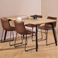 View Cadiz dining set - 4 seater - 160cm - oak - with brandy vintage dining chair View Cadiz dining set - 4 seater - 160cm - oak - with brandy vintage dining chair
