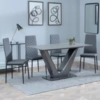 Click to view product details and reviews for Camilla Dining Set 4 Seater 140cm Grey Ceramic 4x Metro Dining Chairs Grey Leather Black Legs. Click to view product details and reviews for Camilla Dining Set 4 Seater 140cm Grey Ceramic 4x Metro Dining Chairs Grey Leather Black Legs.