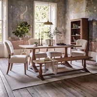 View Cannes dining set - 8 seater - 202cm - 4 chairs - 1 bench - timber wood View Cannes dining set - 8 seater - 202cm - 4 chairs - 1 bench - timber wood