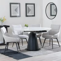 Click to view product details and reviews for Carrara Dining Set 4 Seater 135cm Round White Ceramic Extending 4x Ace Swivel Dining Chairs Beige Fabric. Click to view product details and reviews for Carrara Dining Set 4 Seater 135cm Round White Ceramic Extending 4x Ace Swivel Dining Chairs Beige Fabric.