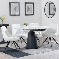 Click to view product details and reviews for Carrara Dining Set 4 Seater 135cm Round White Ceramic Extending 4x Arctic Swivel Dining Chairs Cream Velvet Fabric. Click to view product details and reviews for Carrara Dining Set 4 Seater 135cm Round White Ceramic Extending 4x Arctic Swivel Dining Chairs Cream Velvet Fabric.