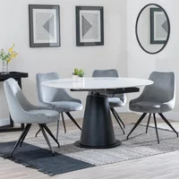 Click to view product details and reviews for Carrara Dining Set 4 Seater 135cm Round White Ceramic Extending 4x Arctic Swivel Dining Chairs Grey Velvet Fabric. Click to view product details and reviews for Carrara Dining Set 4 Seater 135cm Round White Ceramic Extending 4x Arctic Swivel Dining Chairs Grey Velvet Fabric.