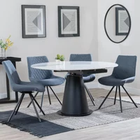 Click to view product details and reviews for Carrara Dining Set 4 Seater 135cm Round White Ceramic Extending 4x Boden Swivel Dining Chairs Dark Grey Fabric. Click to view product details and reviews for Carrara Dining Set 4 Seater 135cm Round White Ceramic Extending 4x Boden Swivel Dining Chairs Dark Grey Fabric.