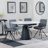 Click to view product details and reviews for Carrara Dining Set 4 Seater 135cm Round White Ceramic Extending 4x Boden Swivel Dining Chairs Grey Fabric. Click to view product details and reviews for Carrara Dining Set 4 Seater 135cm Round White Ceramic Extending 4x Boden Swivel Dining Chairs Grey Fabric.