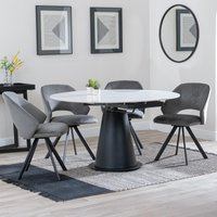 Click to view product details and reviews for Carrara Dining Set 4 Seater 135cm Round White Ceramic Extending 4x Ion Swivel Dining Chairs Dark Grey Velvet Fabric. Click to view product details and reviews for Carrara Dining Set 4 Seater 135cm Round White Ceramic Extending 4x Ion Swivel Dining Chairs Dark Grey Velvet Fabric.