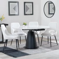 Click to view product details and reviews for Carrara Dining Set 4 Seater 135cm Round White Ceramic Extending 4x Peyton Dining Chairs Cream Fabric. Click to view product details and reviews for Carrara Dining Set 4 Seater 135cm Round White Ceramic Extending 4x Peyton Dining Chairs Cream Fabric.