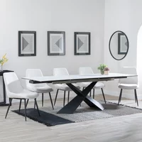 Click to view product details and reviews for Hayden Dining Set 6 12 Seater 160cm 240cm White Ceramic Extending Darwin Dining Chairs Cream Fabric. Click to view product details and reviews for Hayden Dining Set 6 12 Seater 160cm 240cm White Ceramic Extending Darwin Dining Chairs Cream Fabric.