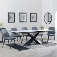 Click to view product details and reviews for Hayden Dining Set 6 12 Seater 160cm 240cm White Ceramic Extending Darwin Dining Chairs Grey Fabric. Click to view product details and reviews for Hayden Dining Set 6 12 Seater 160cm 240cm White Ceramic Extending Darwin Dining Chairs Grey Fabric.
