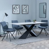 Click to view product details and reviews for Merlin Dining Set 6 Seater 180cm White Ceramic Boden Swivel Dining Chairs Dark Grey Fabric. Click to view product details and reviews for Merlin Dining Set 6 Seater 180cm White Ceramic Boden Swivel Dining Chairs Dark Grey Fabric.