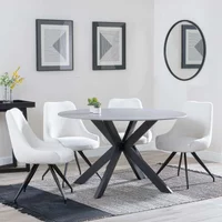 Click to view product details and reviews for Novara Dining Set 4 Seater 130cm Round Grey Ceramic 4x Arctic Dining Chairs Cream Velvet Fabric Swivel. Click to view product details and reviews for Novara Dining Set 4 Seater 130cm Round Grey Ceramic 4x Arctic Dining Chairs Cream Velvet Fabric Swivel.