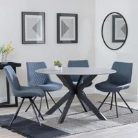 Click to view product details and reviews for Novara Dining Set 4 Seater 130cm Round Grey Ceramic 4x Boden Dining Chairs Dark Grey Fabric Swivel. Click to view product details and reviews for Novara Dining Set 4 Seater 130cm Round Grey Ceramic 4x Boden Dining Chairs Dark Grey Fabric Swivel.