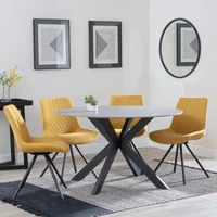 Click to view product details and reviews for Novara Dining Set 4 Seater 130cm Round Grey Ceramic 4x Boden Dining Chairs Yellow Fabric Swivel. Click to view product details and reviews for Novara Dining Set 4 Seater 130cm Round Grey Ceramic 4x Boden Dining Chairs Yellow Fabric Swivel.
