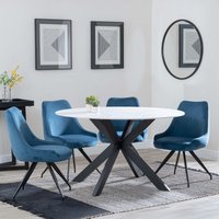 Click to view product details and reviews for Novara Dining Set 4 Seater 130cm Round White Ceramic 4x Arctic Dining Chairs Blue Velvet Fabric Swivel. Click to view product details and reviews for Novara Dining Set 4 Seater 130cm Round White Ceramic 4x Arctic Dining Chairs Blue Velvet Fabric Swivel.