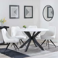 Click to view product details and reviews for Novara Dining Set 4 Seater 130cm Round White Ceramic 4x Arctic Dining Chairs Cream Velvet Fabric Swivel. Click to view product details and reviews for Novara Dining Set 4 Seater 130cm Round White Ceramic 4x Arctic Dining Chairs Cream Velvet Fabric Swivel.