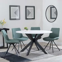 Click to view product details and reviews for Novara Dining Set 4 Seater 130cm Round White Ceramic 4x Boden Dining Chairs Green Fabric Swivel. Click to view product details and reviews for Novara Dining Set 4 Seater 130cm Round White Ceramic 4x Boden Dining Chairs Green Fabric Swivel.