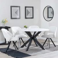 Click to view product details and reviews for Novara Dining Set 4 Seater 130cm Round White Ceramic 4x Ion Dining Chairs Cream Boucle Teddy Fabric Swivel. Click to view product details and reviews for Novara Dining Set 4 Seater 130cm Round White Ceramic 4x Ion Dining Chairs Cream Boucle Teddy Fabric Swivel.