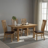 Click to view product details and reviews for Original Extending Dining Set 4 6 Seater 120cm 153cm Rustic Oak 4 Toulouse Slatted Chair With Dark Brown Faux Leather Seat Pad. Click to view product details and reviews for Original Extending Dining Set 4 6 Seater 120cm 153cm Rustic Oak 4 Toulouse Slatted Chair With Dark Brown Faux Leather Seat Pad.