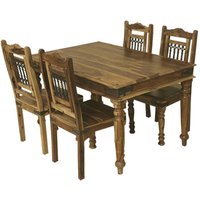 Click to view product details and reviews for Thacket Dining Set 4 Seater With 4 Chairs Sheesham Wood. Click to view product details and reviews for Thacket Dining Set 4 Seater With 4 Chairs Sheesham Wood.