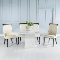 Click to view product details and reviews for Turin Dining Set 8 Seater 140cm Square White Marble Carmela Chairs Cream Faux Leather. Click to view product details and reviews for Turin Dining Set 8 Seater 140cm Square White Marble Carmela Chairs Cream Faux Leather.