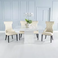 Click to view product details and reviews for Turin Dining Set 8 Seater 140cm Square White Marble Mimi Chairs Cream Faux Leather. Click to view product details and reviews for Turin Dining Set 8 Seater 140cm Square White Marble Mimi Chairs Cream Faux Leather.
