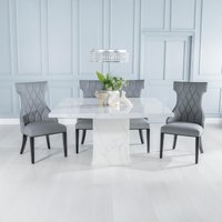 Click to view product details and reviews for Turin Dining Set 8 Seater 140cm Square White Marble Mimi Chairs Grey Faux Leather. Click to view product details and reviews for Turin Dining Set 8 Seater 140cm Square White Marble Mimi Chairs Grey Faux Leather.