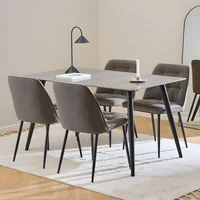 View Wicklow dining set - 4 seater - 140cm - grey ceramic - with 4 brooke taupe fabric dining chairs View Wicklow dining set - 4 seater - 140cm - grey ceramic - with 4 brooke taupe fabric dining chairs