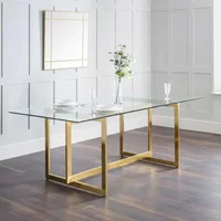 Click to view product details and reviews for Minori Dining Table 8 Seater 200cm Clear Glass And Gold. Click to view product details and reviews for Minori Dining Table 8 Seater 200cm Clear Glass And Gold.