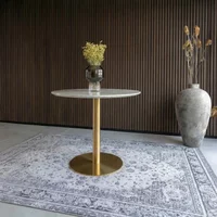 Click to view product details and reviews for Bolzano Round Dining Table Pedestal 2 Seater 90cm Gold. Click to view product details and reviews for Bolzano Round Dining Table Pedestal 2 Seater 90cm Gold.