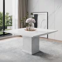 Click to view product details and reviews for Turin Square Dining Table 8 Seater 140cm White Marble. Click to view product details and reviews for Turin Square Dining Table 8 Seater 140cm White Marble.