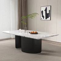 View Clearance - lorea dining table - 10 seater - 240cm - white marble - black base View Clearance - lorea dining table - 10 seater - 240cm - white marble - black base