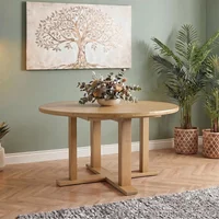 View Madrid dining table - oak - 6 seater - 160cm - round View Madrid dining table - oak - 6 seater - 160cm - round