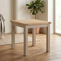 View Windermere painted flip top dining table - 85cm-170cm - 4-6 seater - square - oyster grey View Windermere painted flip top dining table - 85cm-170cm - 4-6 seater - square - oyster grey