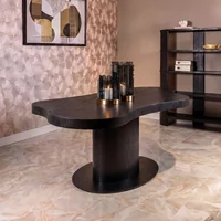 View Bogor dark wood 8 seater pedestal dining table View Bogor dark wood 8 seater pedestal dining table