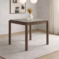 View Willow dining table - 80cm - 2 seater - square - tobacco walnut and beige - wood and marble effect View Willow dining table - 80cm - 2 seater - square - tobacco walnut and beige - wood and marble effect