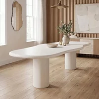View Bloomstone white lime plaster 12 seater pedestal dining table View Bloomstone white lime plaster 12 seater pedestal dining table