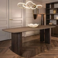 View Castello dining table - 230cm - 10 seater - double pedestal - smoked charcoal - oak View Castello dining table - 230cm - 10 seater - double pedestal - smoked charcoal - oak