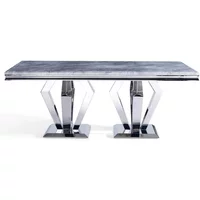 Click to view product details and reviews for Dolce Dining Table Grey Marble Chrome Sizes Available. Click to view product details and reviews for Dolce Dining Table Grey Marble Chrome Sizes Available.