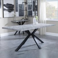 View Clearance - ezra 6 seater grey dining table with black spider legs - 180cm View Clearance - ezra 6 seater grey dining table with black spider legs - 180cm