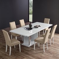 Click to view product details and reviews for Lisa Extending Pedestal Dining Table 6 10 Seater 180cm 270cm White. Click to view product details and reviews for Lisa Extending Pedestal Dining Table 6 10 Seater 180cm 270cm White.