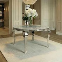 Click to view product details and reviews for Louis Round Dining Table 4 Seater 120cm Grey Marble Chrome. Click to view product details and reviews for Louis Round Dining Table 4 Seater 120cm Grey Marble Chrome.