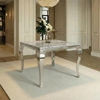 Click to view product details and reviews for Louis Square Dining Table 4 Seater 100cm Grey Marble Chrome. Click to view product details and reviews for Louis Square Dining Table 4 Seater 100cm Grey Marble Chrome.