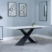 Click to view product details and reviews for Merlin Dining Table 6 Seater 180cm White Ceramic Black Cross Base. Click to view product details and reviews for Merlin Dining Table 6 Seater 180cm White Ceramic Black Cross Base.
